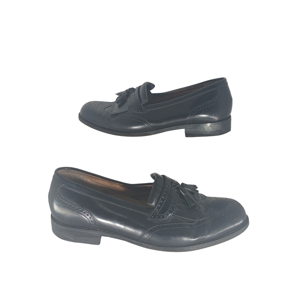 Bostonian Classics Tassel Loafers 10W Black Wingtip Kiltie Brogue‎ Dress Shoes